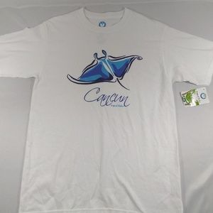 MENS M WHITE GRAPHIC TSHIRT CANCUN STINGRAY
